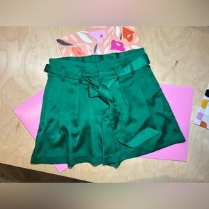 Worthington High Waist Green Women's Shorts